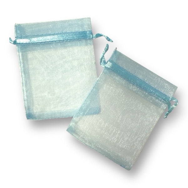 Organza licht blauw 7x9cm - 5 stuks-Inpakken-Kraaltjes van Renate