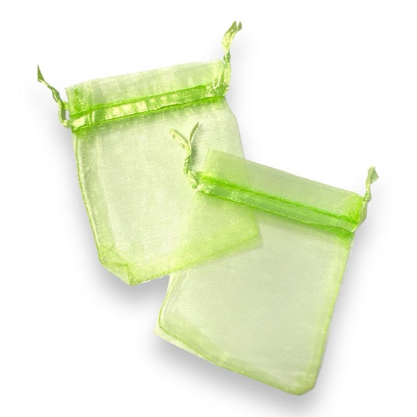 Organza limoen groen 7x9cm - 5 stuks-Inpakken-Kraaltjes van Renate