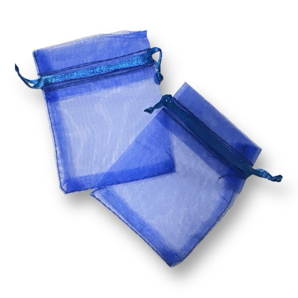 Organza safier blauw 7x9cm - 5 stuks-Inpakken-Kraaltjes van Renate
