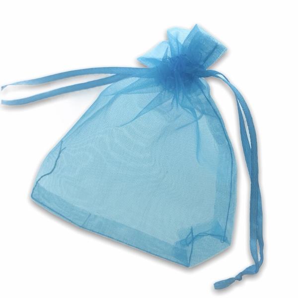 Organza zakjes aqua blauw 12x10cm - 5 stuks-Kraaltjes van Renate