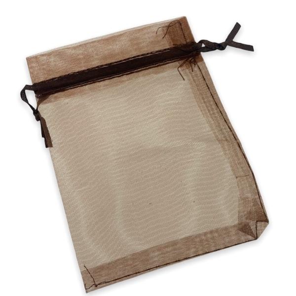 Organza zakjes bruin 12x9cm - 5 stuks-Gifts-Kraaltjes van Renate