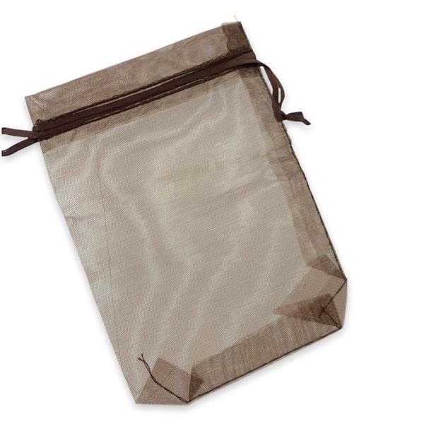 Organza zakjes bruin 15x10cm - 5 stuks-Gifts-Kraaltjes van Renate
