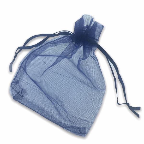 Organza zakjes donkerblauw 12x10cm - 5 stuks-Kraaltjes van Renate