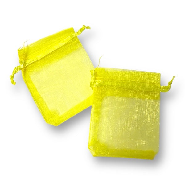 Organza zakjes geel 7x9cm - 5 stuks-Inpakken-Kraaltjes van Renate