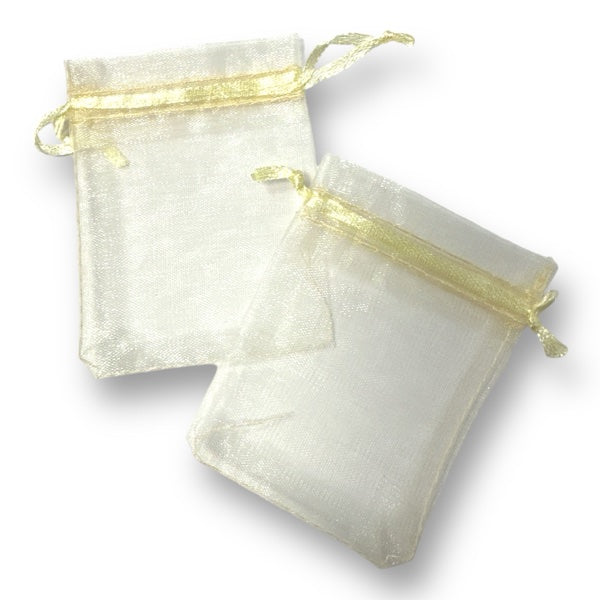 Organza zakjes ivoor wit 7x9cm - 5 stuks-Inpakken-Kraaltjes van Renate