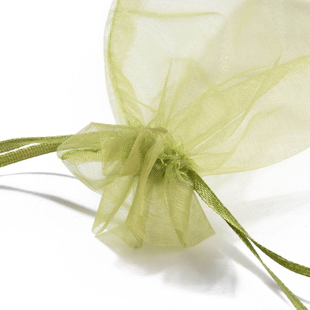 Organza zakjes khaki groen 15x10cm - 5 stuks-Gifts-Kraaltjes van Renate