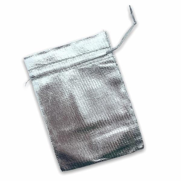 Organza zakjes zilver 12x9cm - 5 stuks-Kraaltjes van Renate