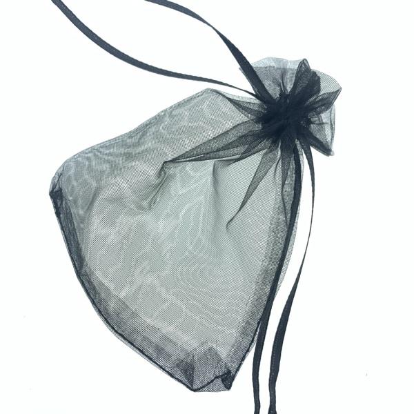 Organza zakjes zwart 11.5x9.5cm - 5 stuks-Kraaltjes van Renate
