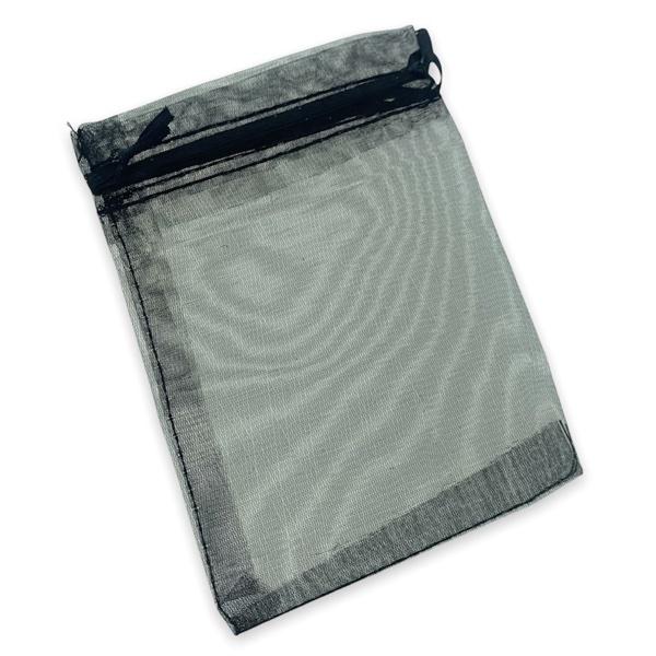 Organza zakjes zwart 12x9cm - 5 stuks-Gifts-Kraaltjes van Renate