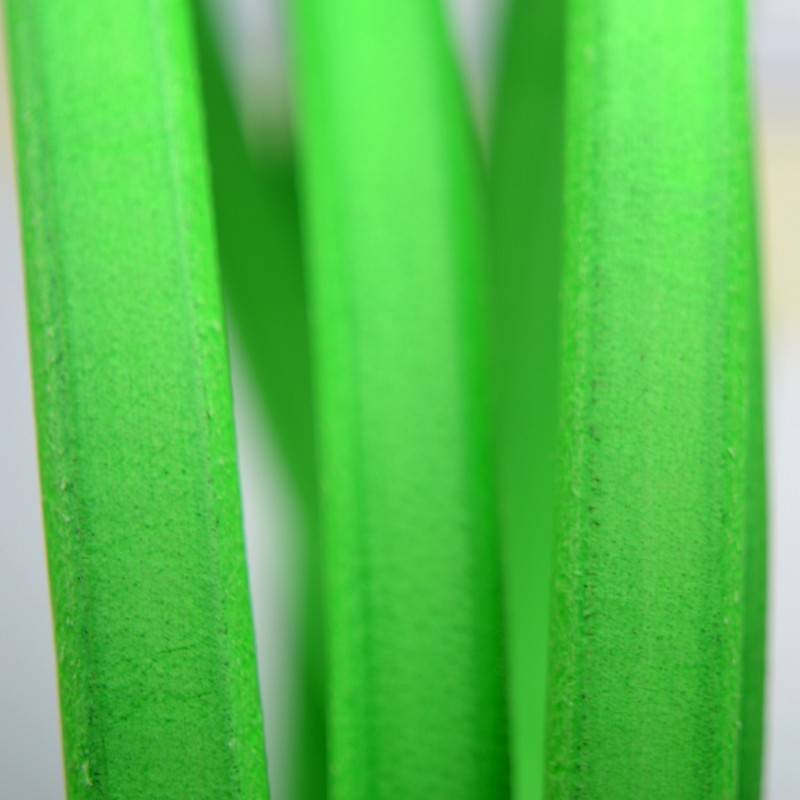 Ovaal leer 10x6mm fluor groen-Kraaltjes van Renate