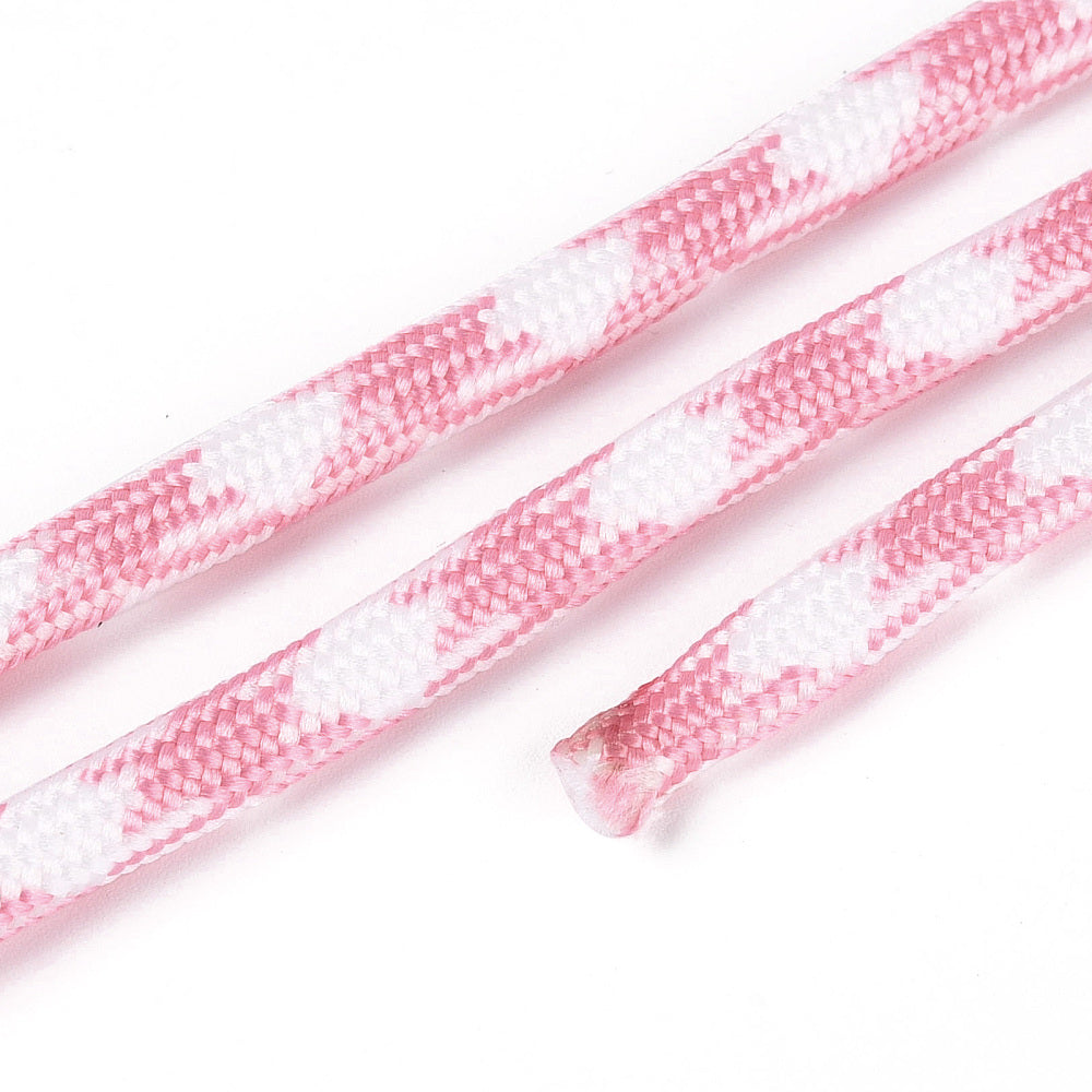 Paracord Patroon 5mm Roze Wit - per meter-koord-Kraaltjes van Renate