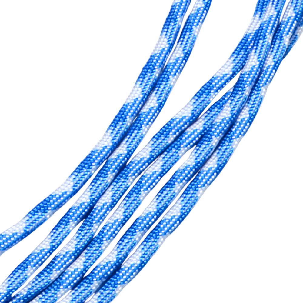 Parakoord Aquablauw Wit 4mm - 1 meter-koord-Kraaltjes van Renate