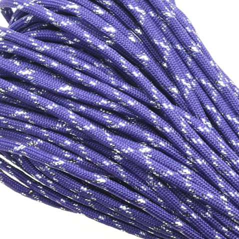 Parakoord Blauw paars zilver 4mm - 1 meter-koord-Kraaltjes van Renate