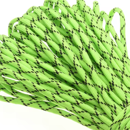 Parakoord Fel groen zwart 4mm - 1 meter-koord-Kraaltjes van Renate