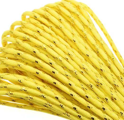 Parakoord Geel goud metallic 4mm - 1 meter-koord-Kraaltjes van Renate