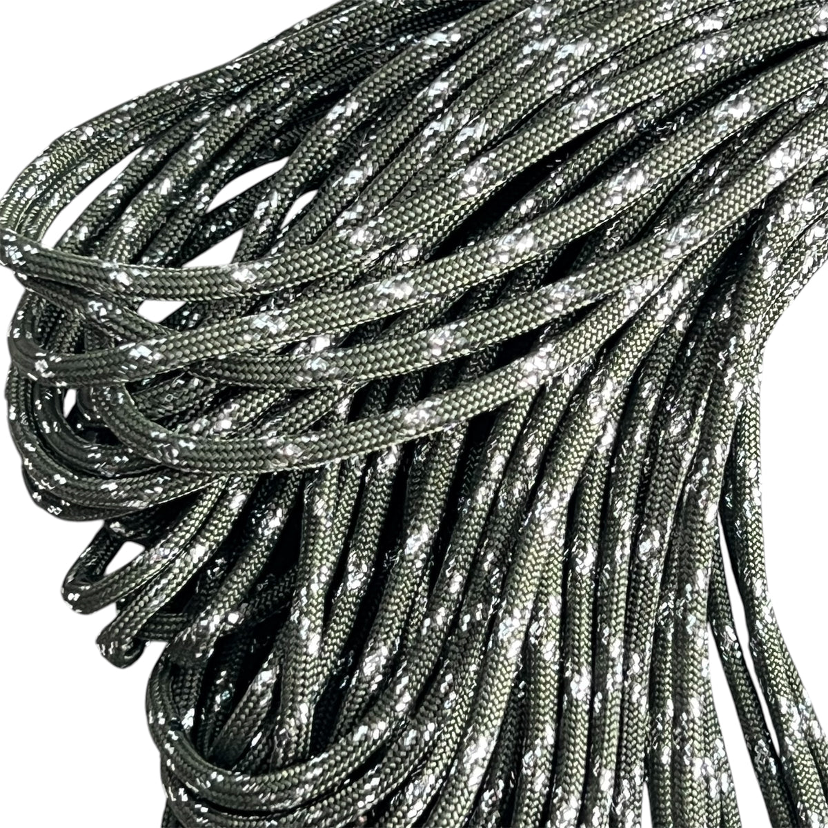 Parakoord Olijf Zilver Groen 4mm - 1 meter-Koord-Kraaltjes van Renate