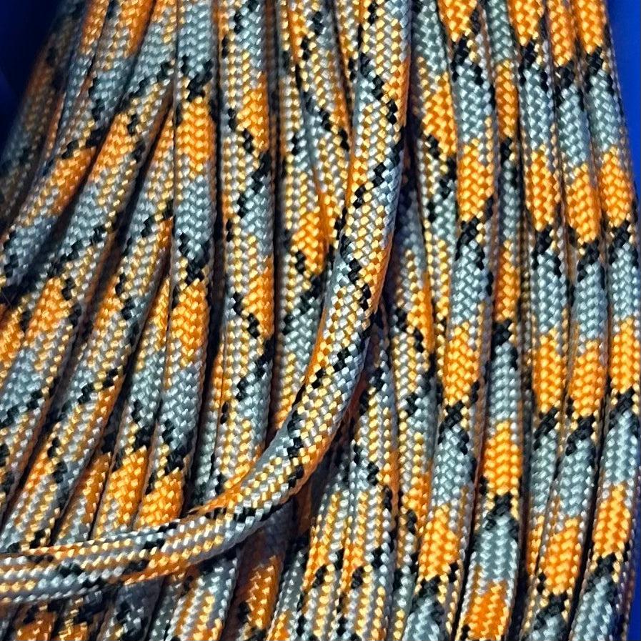 Parakoord Oranje-grijs met zwart 4mm - 1 meter-koord-Kraaltjes van Renate