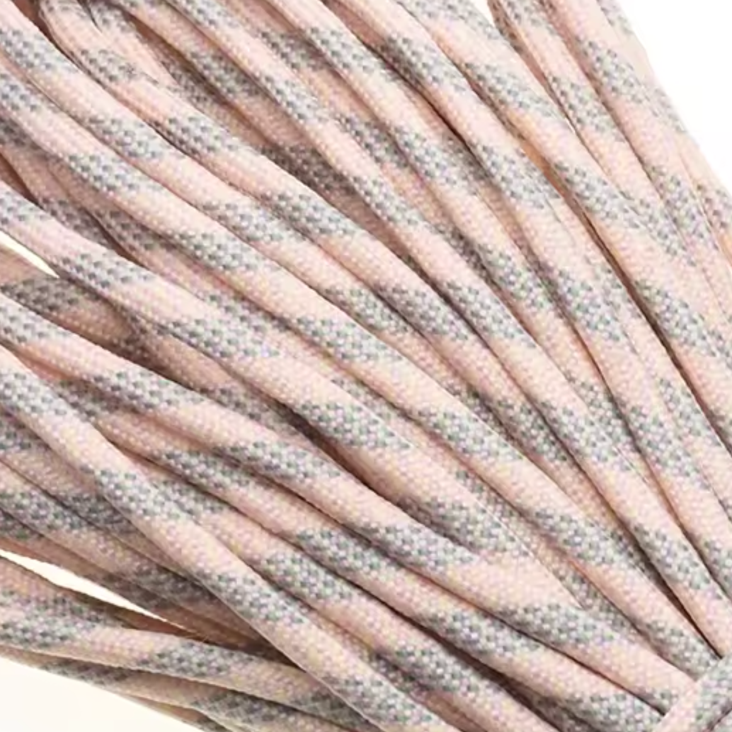 Parakoord Peach grijs multi 4mm - 1 meter-koord-Kraaltjes van Renate