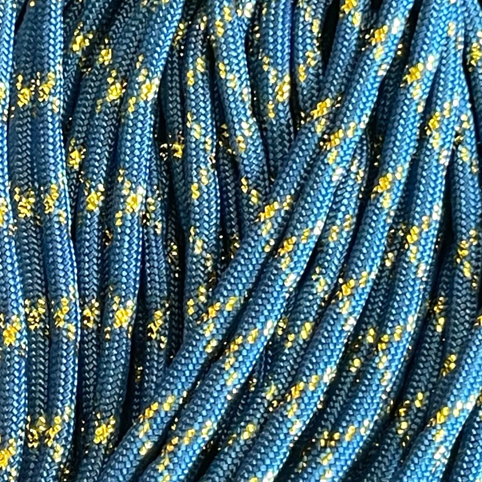 Parakoord Petrol blue-goud 4mm - 1 meter-koord-Kraaltjes van Renate