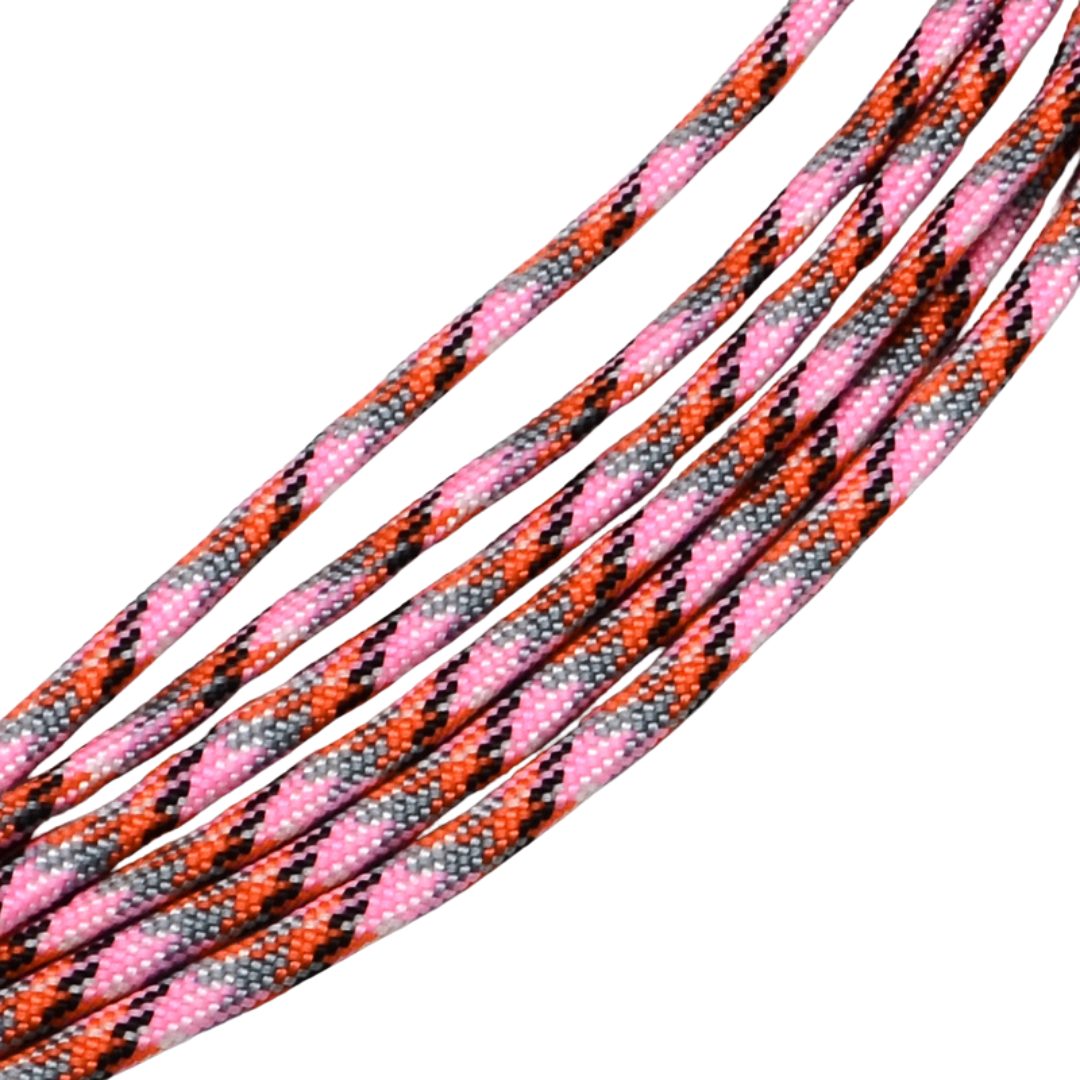 Parakoord Roze Rood Grijs 4mm - 1 meter-koord-Kraaltjes van Renate