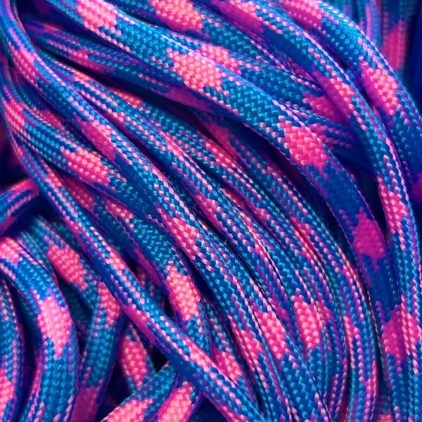 Parakoord Roze blauw 4mm - 1 meter-koord-Kraaltjes van Renate