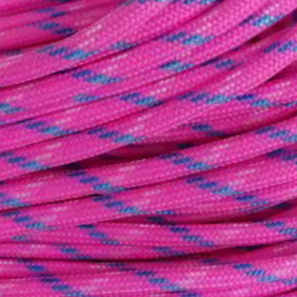 Parakoord Roze blauw wit 4mm - 1 meter-koord-Kraaltjes van Renate