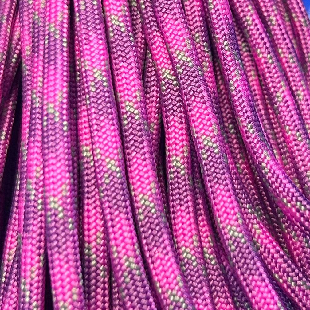 Parakoord Roze-paars met grijs 4mm - 1 meter-koord-Kraaltjes van Renate