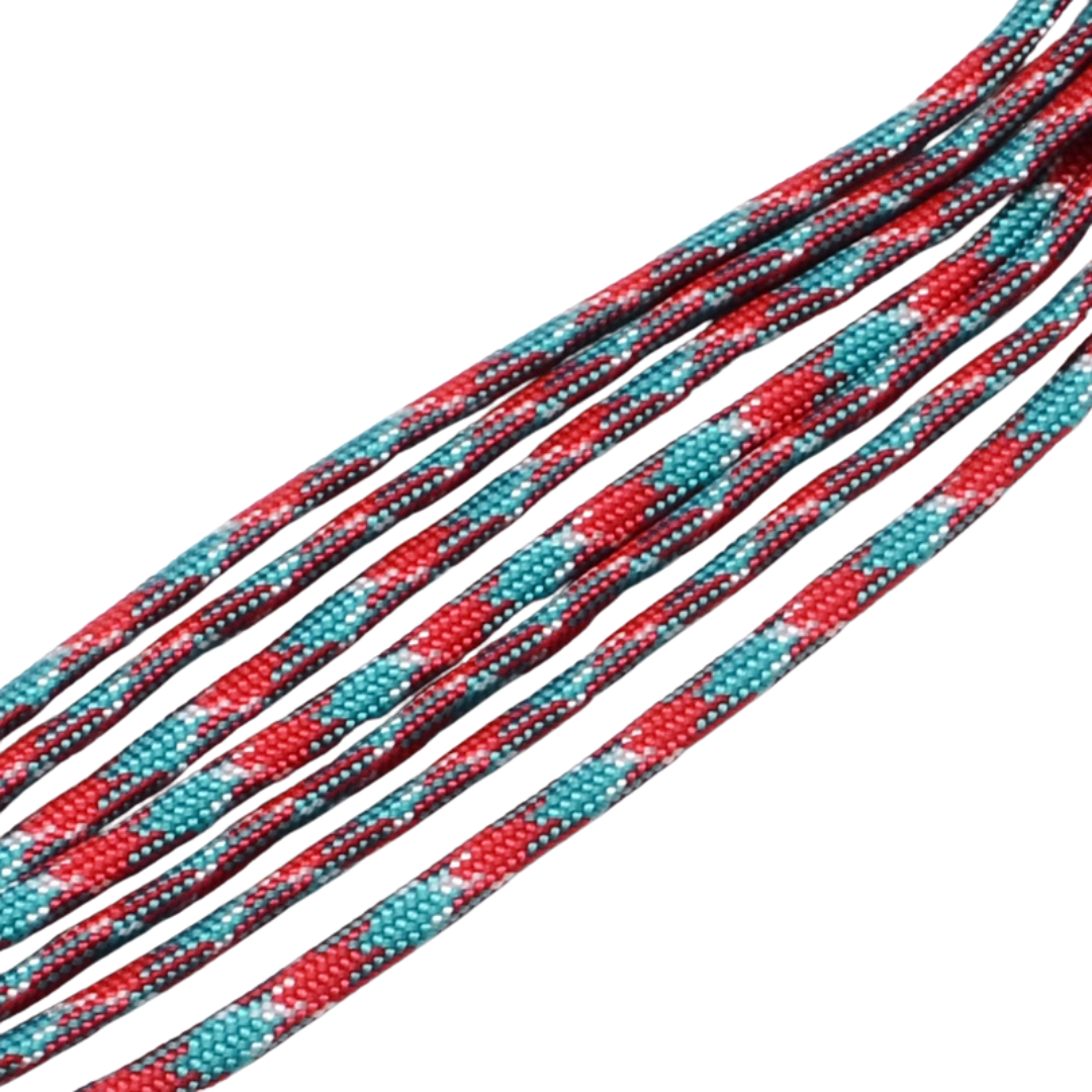 Parakoord Turquoise Rood 4mm - 1 meter-koord-Kraaltjes van Renate
