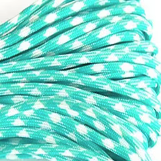 Parakoord Turquoise wit 4mm - 1 meter-koord-Kraaltjes van Renate