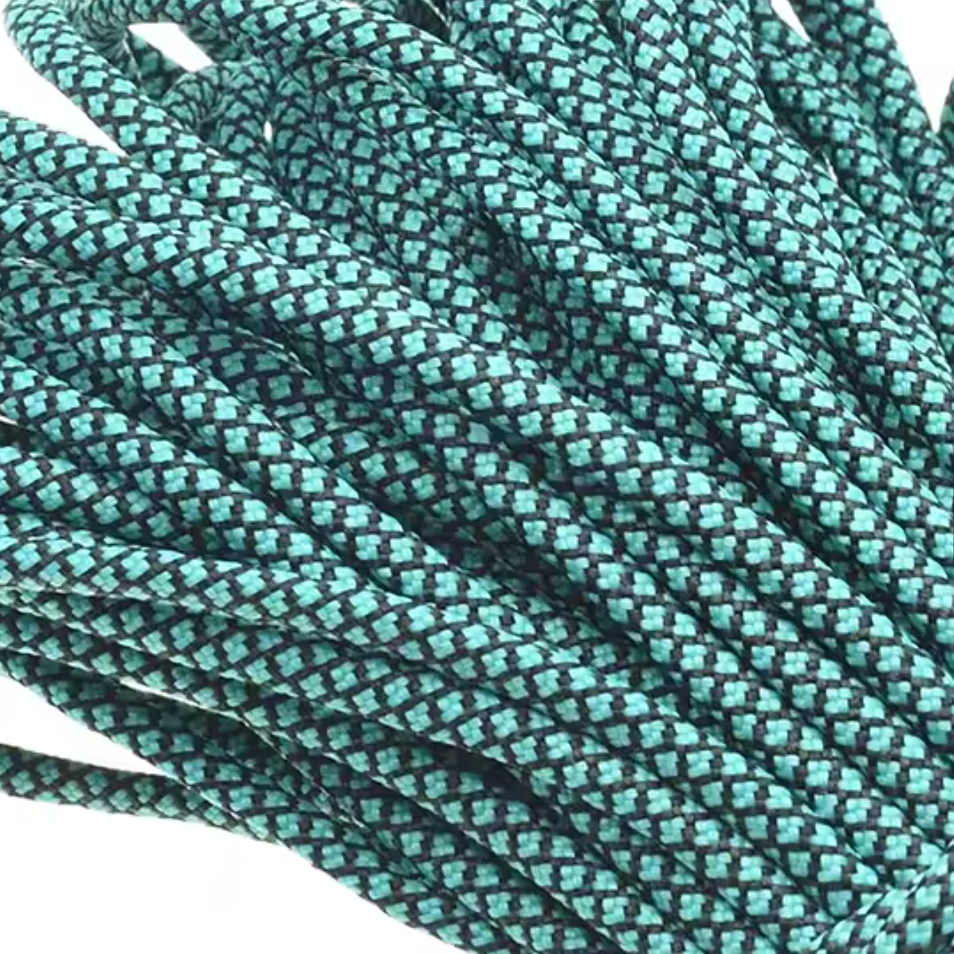 Parakoord Turquoise zwart 4mm - 1 meter-koord-Kraaltjes van Renate