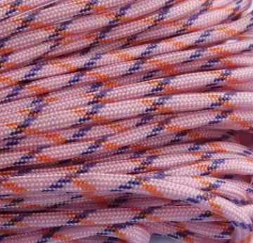 Parakoord licht roze paars oranje 4mm - 1 meter-koord-Kraaltjes van Renate