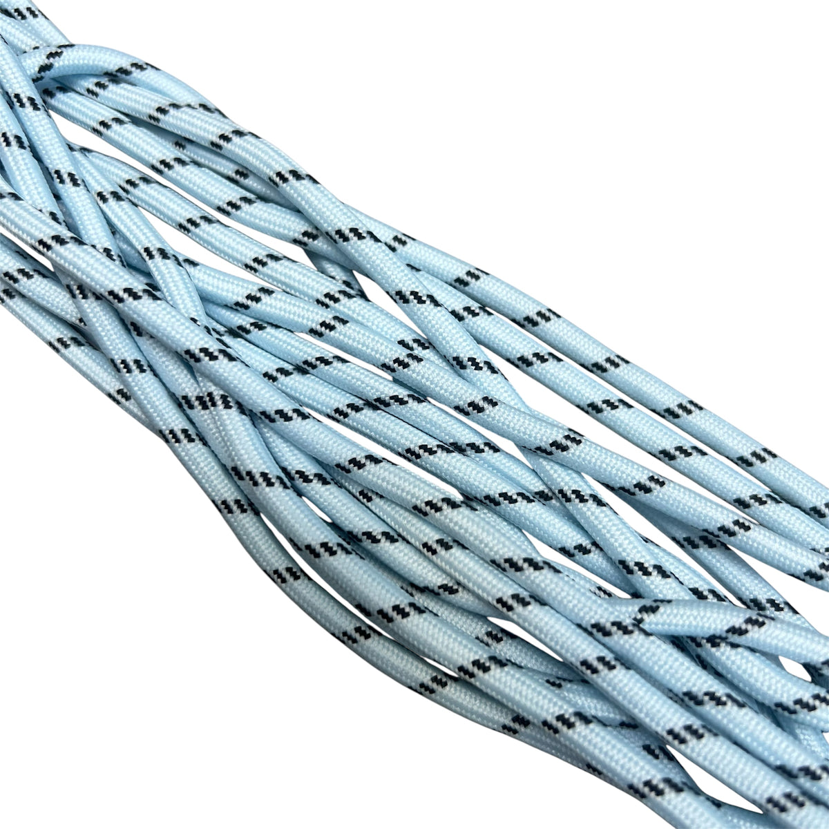 Parakoord lichtblauw zwart 5mm - 1 meter-Koord-Kraaltjes van Renate
