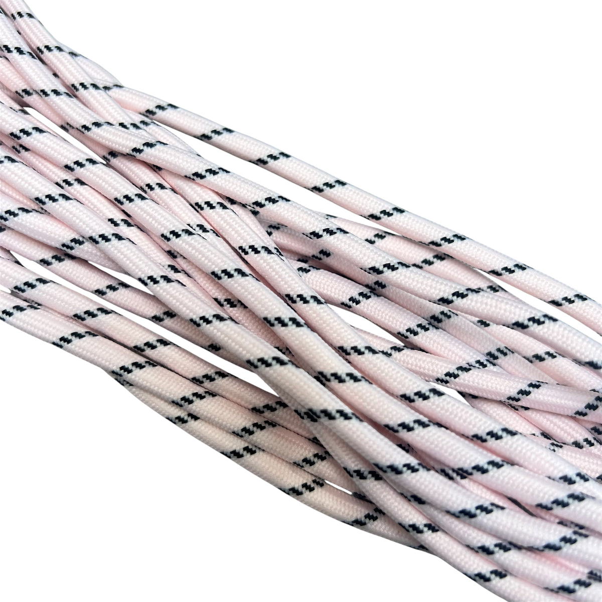 Parakoord lichtroze zwart 5mm - 1 meter-Koord-Kraaltjes van Renate
