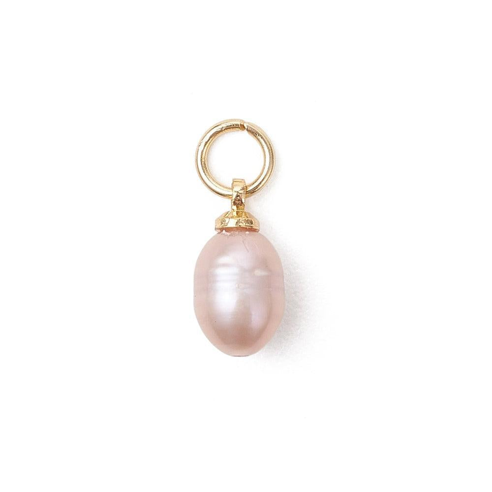 Parel Bedel Ovaal Paars / Goud 11x6mm - per stuk-Bedels-Kraaltjes van Renate
