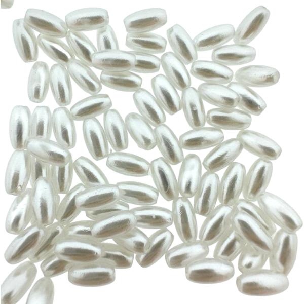 Pearl acrylic beads 8x4mm- per 5 gram-Kralen-Kraaltjes van Renate