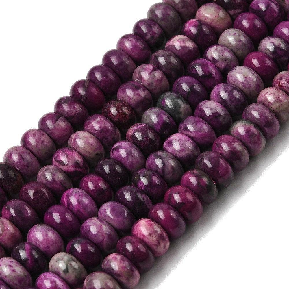 Picasso Jaspis kraal Rondel Oud Roze 7x4mm - per 15 stuks-Kralen-Kraaltjes van Renate