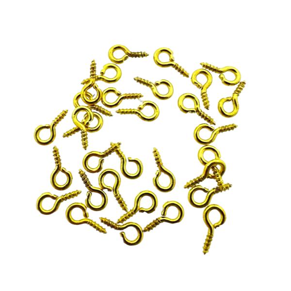 Pin met een oogje goud voor bedels 13x7mm- per stuk-bedels-Kraaltjes van Renate