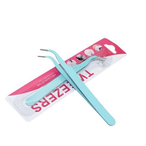 Pincet stainless steel turquoise 11.6x1cm-Kralen-Kraaltjes van Renate