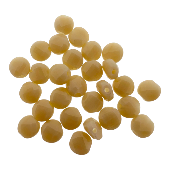 Plat Ronde Facet Glaskralen Beige 6x4mm - 30 stuks-Kralen-Kraaltjes van Renate