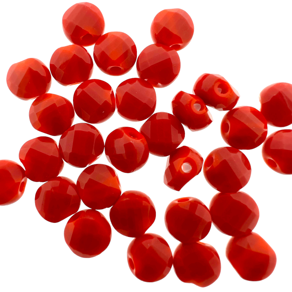 Plat Ronde Facet Glaskralen Red 6x4mm - 30 stuks-Kralen-Kraaltjes van Renate
