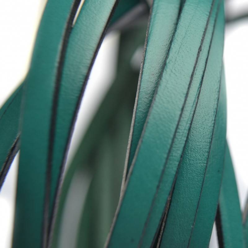 Plat leer donker groen turquoise 5mm-Kraaltjes van Renate