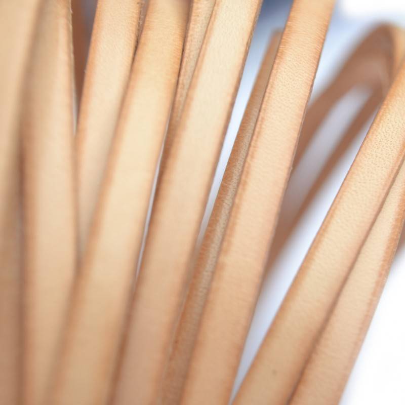 Plat leer naturel 5mm-Kraaltjes van Renate