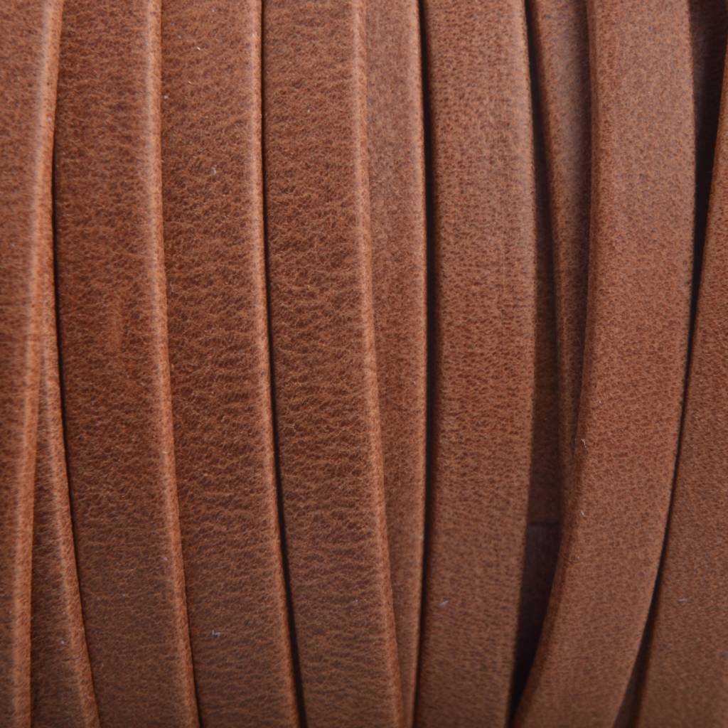 Plat leer suede camel mat 5mm - prijs per cm-Kraaltjes van Renate
