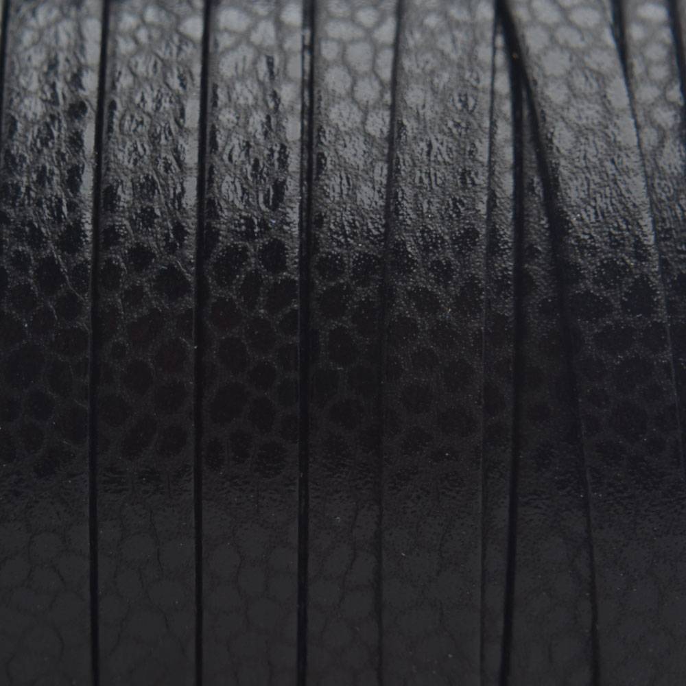 Plat nappa Leer Black 5x1.5mm - prijs per cm-Kraaltjes van Renate