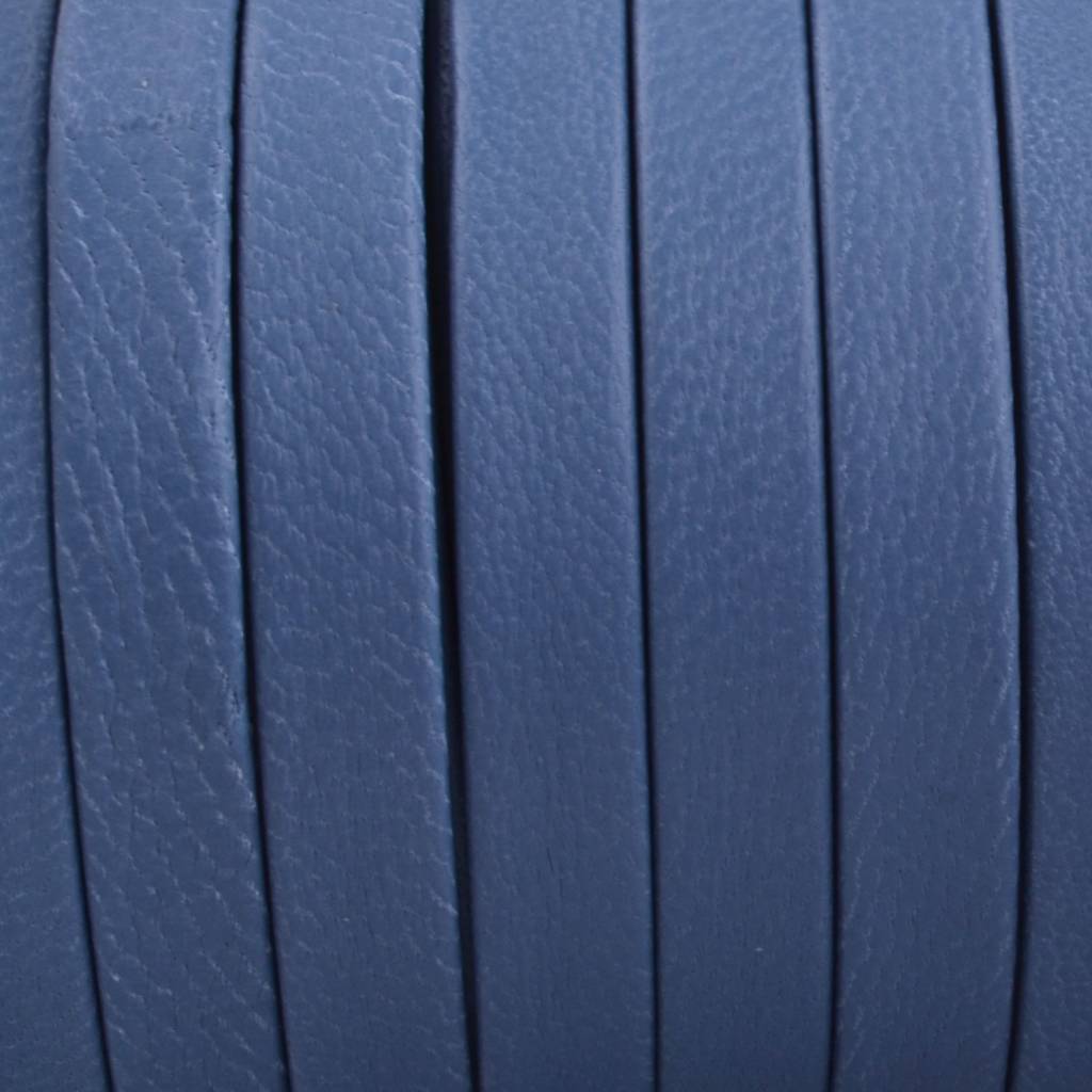 Plat nappa Leer Blauw 5x1.5mm - prijs per cm-Kraaltjes van Renate