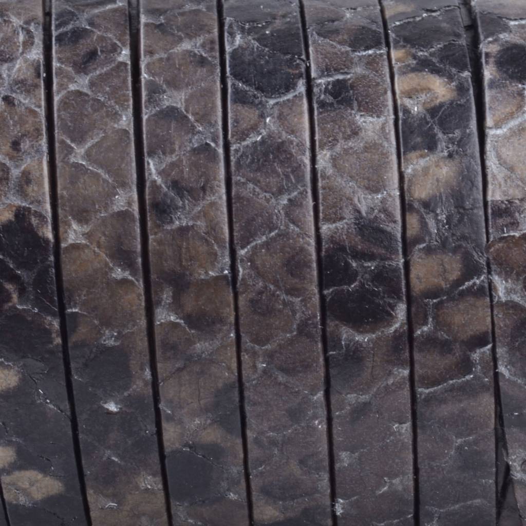 Plat nappa Leer Bruin grijs zwart Python 5x1.5mm - prijs per cm-Kraaltjes van Renate