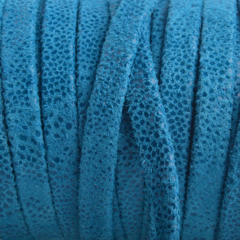 Plat nappa Leer aqua blauw mini dots 5x1.5mm - prijs per cm-Kraaltjes van Renate