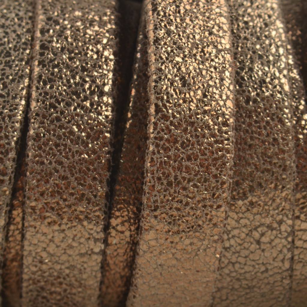 Plat nappa leer Geschuurd koper bruin 10x2mm - prijs per cm-Kraaltjes van Renate