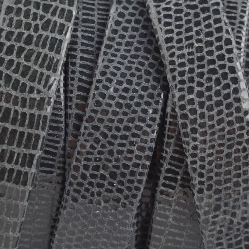 Plat nappa leer Zwart grijs reptile 10x2mm - prijs per cm-Kraaltjes van Renate