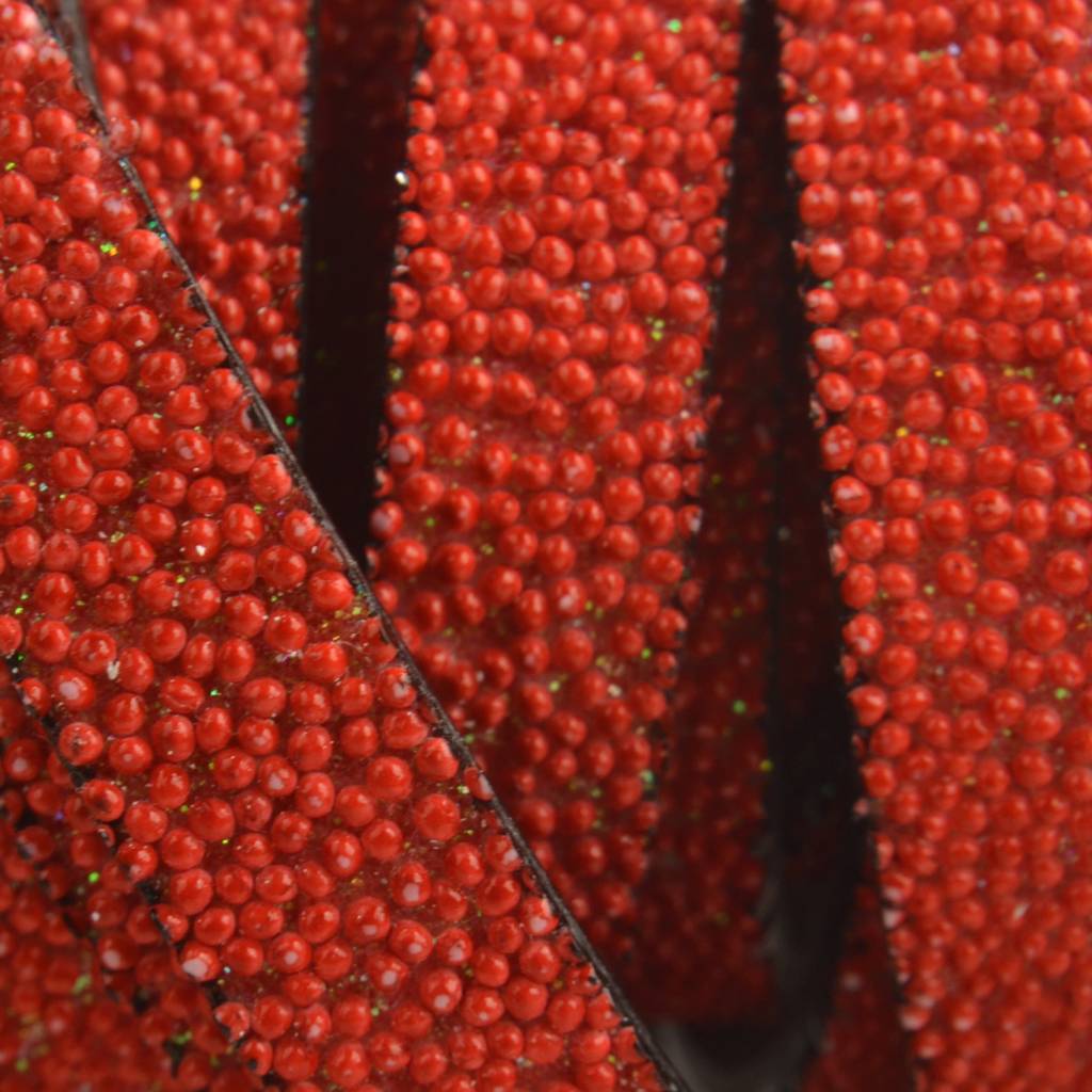Plat synthetisch Kaviaar leer rood 10x2mm - prijs per cm-Kraaltjes van Renate